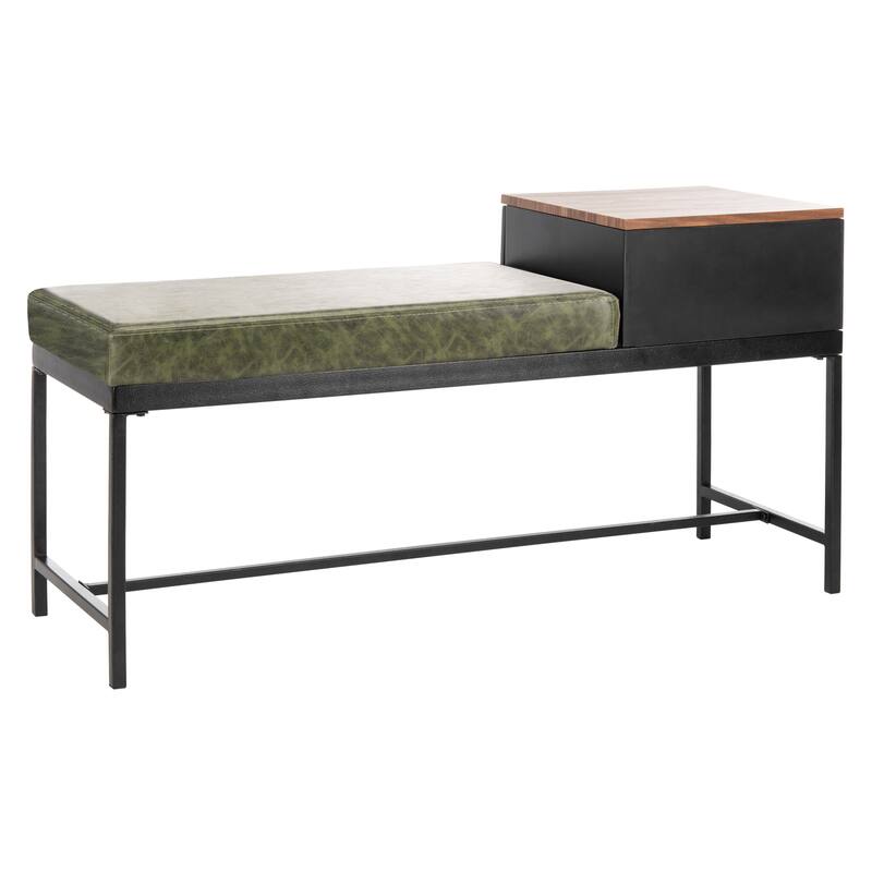SAFAVIEH Ruthie Bench with Storage - 47.3" x 16" x 24" - 47Wx16Dx24H