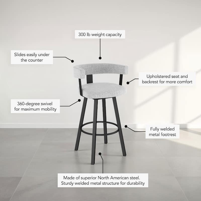 Amisco Parker Swivel Counter and Bar Stool