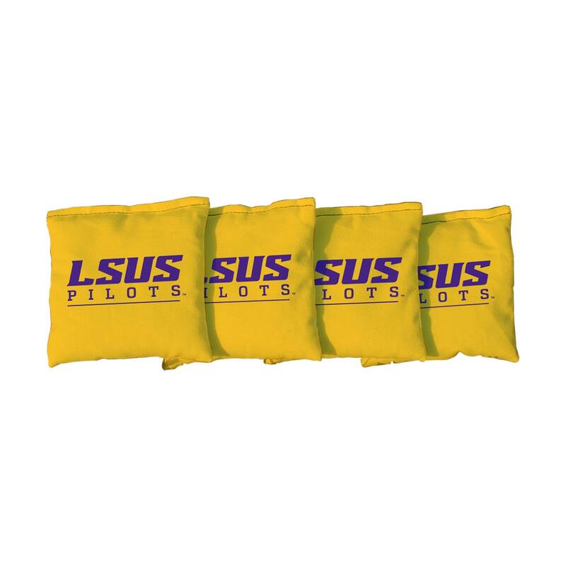 LSU Shreveport Pilots Yellow Cornhole Bags - All-Weather Resin Filled