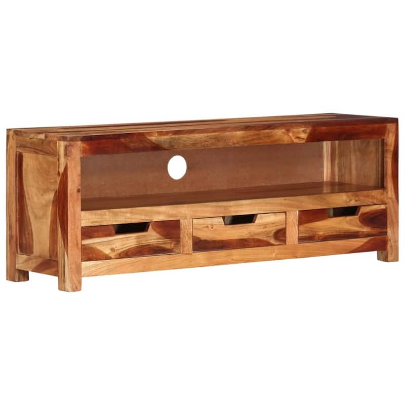 vidaXL TV Stand 43.3"x11.8"x15.7" Solid Wood Acacia - 43.3" x 11.8" x 15.7"