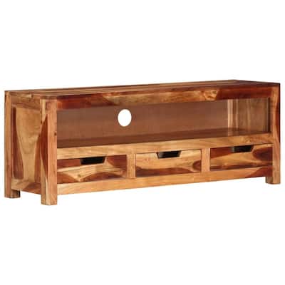 vidaXL TV Stand 43.3"x11.8"x15.7" Solid Wood Acacia - 43.3" x 11.8" x 15.7"