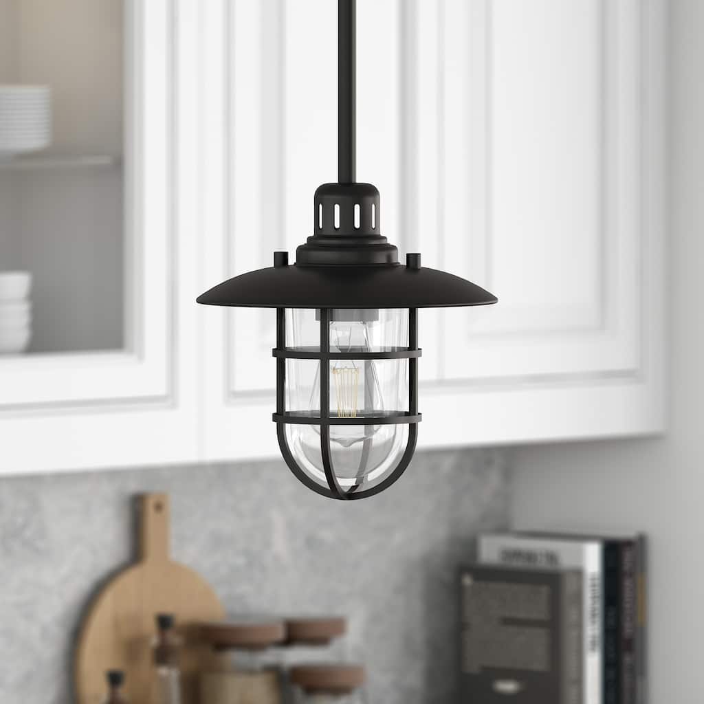Bay 8.25" Wide Lantern Pendant with Glass/Metal Shade