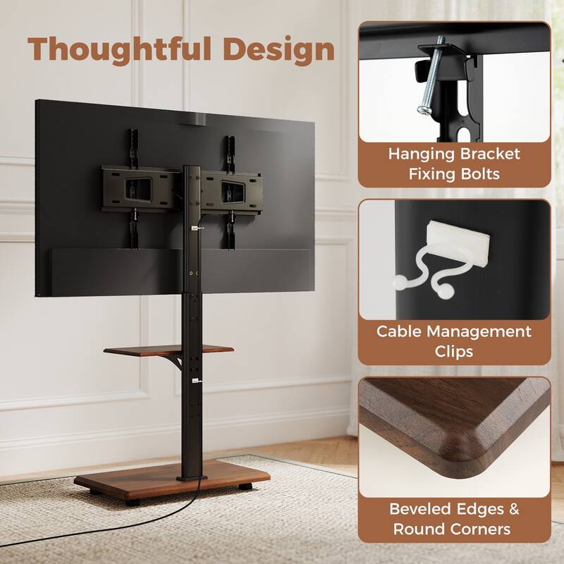 Gymax Rolling TV Stand on Wheels w/30 Degree Tilt Mount Adjustable