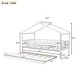 preview thumbnail 43 of 44, Nordic Twin Size Wooden House Bed with Twin Size Trundle Bed Frame & Safety Guard Rails No Box Spring Needed, Easy Assembly