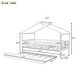 preview thumbnail 33 of 78, Pine Wood House Platform Bed with Trundle and Headboards, Creativity House Shape, Sturdy Construction
