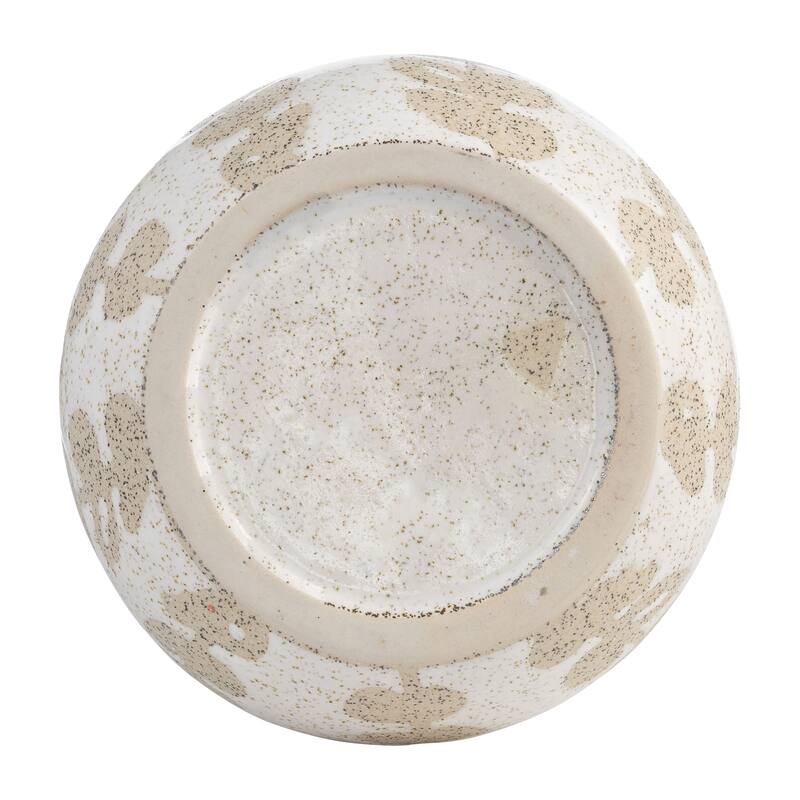 Sagebrook Home Decorative Ivory Botanical Floral Ceramic Vase