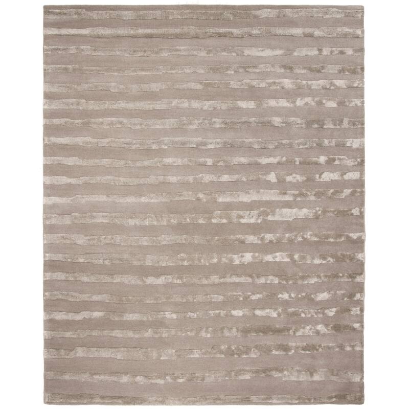 SAFAVIEH Handmade Soho Vitaliana Stripes N.Z. Wool Rug - 11' x 15' - Grey - Rectangle