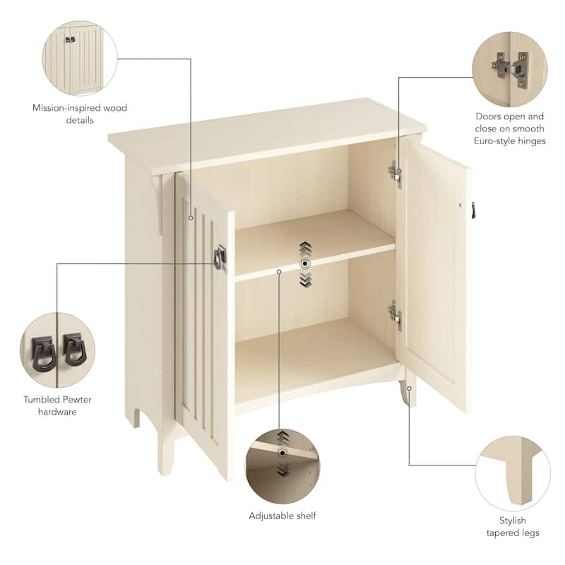 Salinas Small Storage Cabinet with Doors and Shelves by Bush Furniture