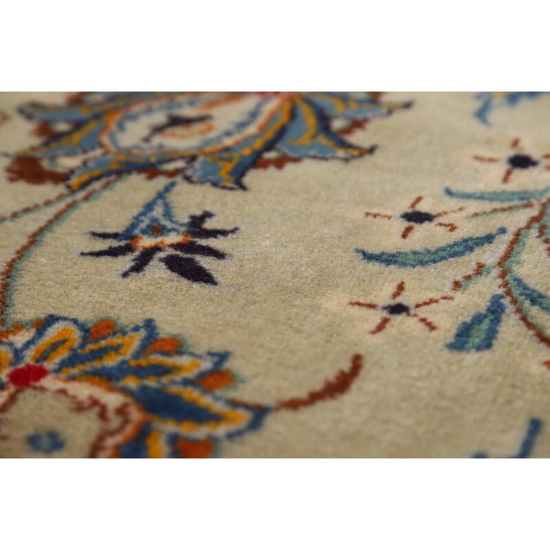 Vegetable Dye Floral Kashan Persian Large Rug Handmade Wool Carpet - 11'0"x 14'11"