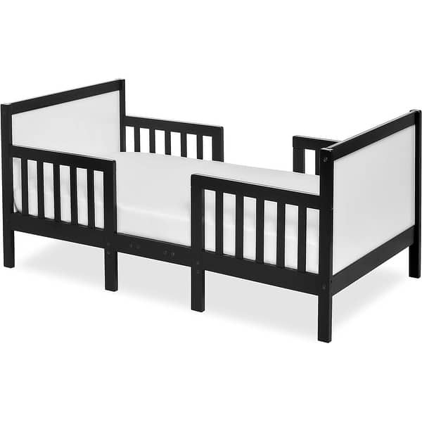 slide 2 of 2, Dream On Me Hudson 3 in 1 Convertible Toddler Bed Black & White Black - Toddler