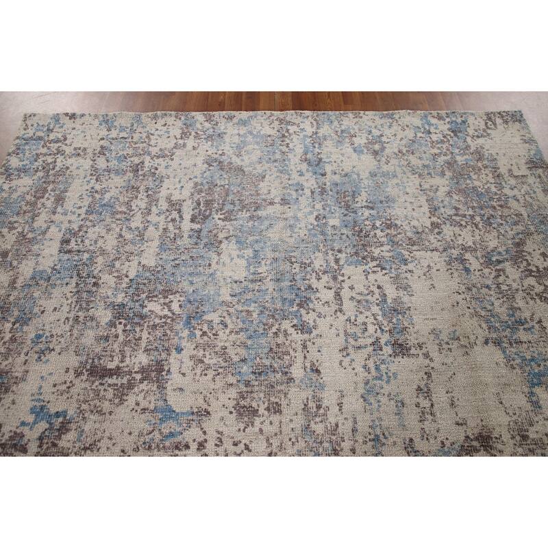 Modern Oriental Area Rug Handmade Wool Carpet - 7'9"x 9'8"