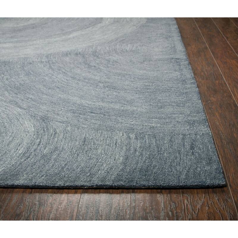 Alora Decor London Grey Swirl Hand-tufted Wool Rug
