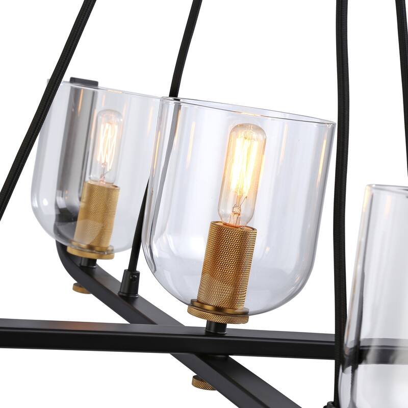 Cheshire Collection 5-Light Chandelier, Black & Brass