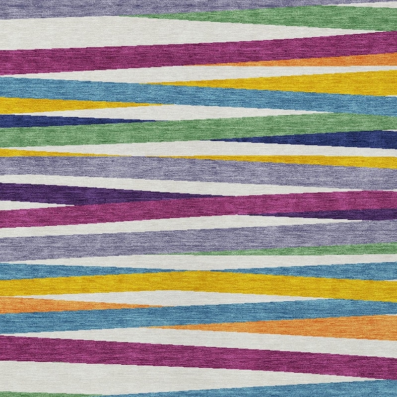 HomeRoots Striped Transitional Rectangle Outdoor Rug