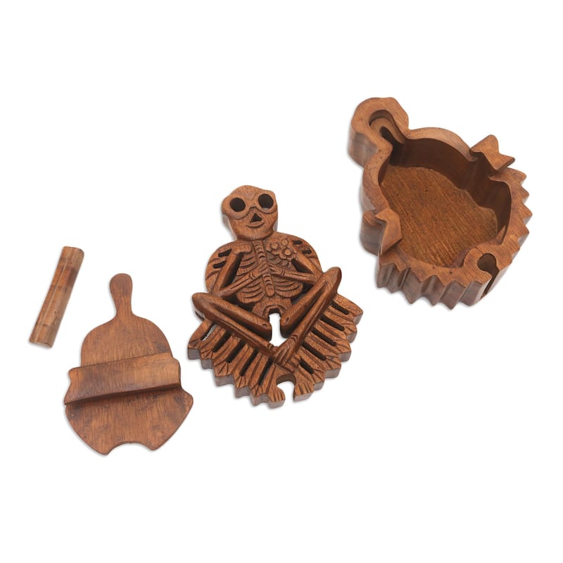 Novica Handmade Bare Bones Wood Puzzle Box