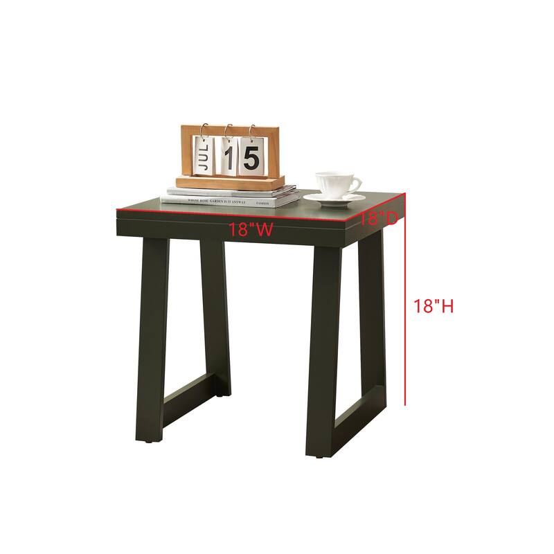 Charlie Modern Wood End Table with Open Storage Shelf - 18"L x 18"W x 18"H