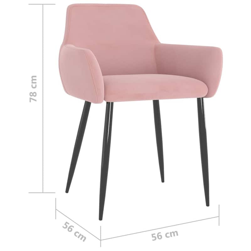 vidaXL Dining Chairs Upholstered Chair with Metal Legs for Living Room Velvet - 22" x 22" x 30.7"