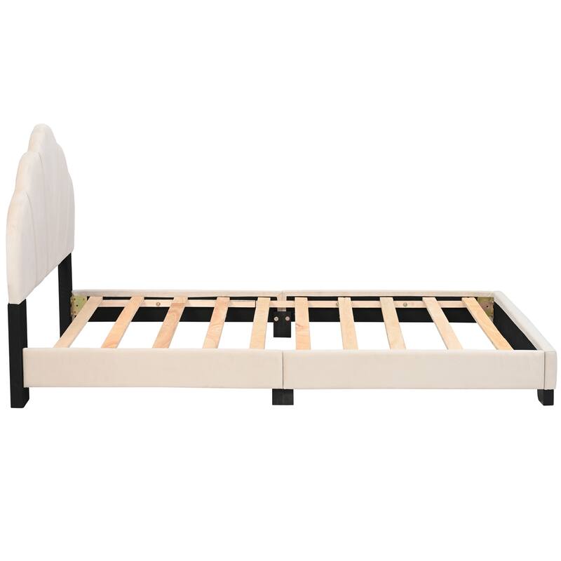 Upholstered Twin Size Platform Bed for Kids,with Slatted Bed Base