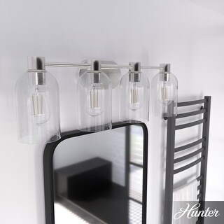 Hunter Lochemeade 4-Light Vanity Wall Light, Damp-Rated - Bathroom, Laundry - Modern Farmhouse, Contemporary, Industrial