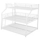 preview thumbnail 9 of 8, Twin XL/Full XL/Queen Triple Bunk Bed with Ladder & Guardrails,White