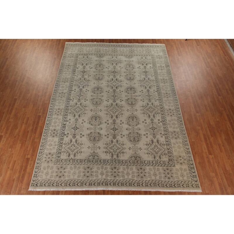 Oushak Indian Large Rug Handmade Wool Carpet - 9'10"x 13'9"