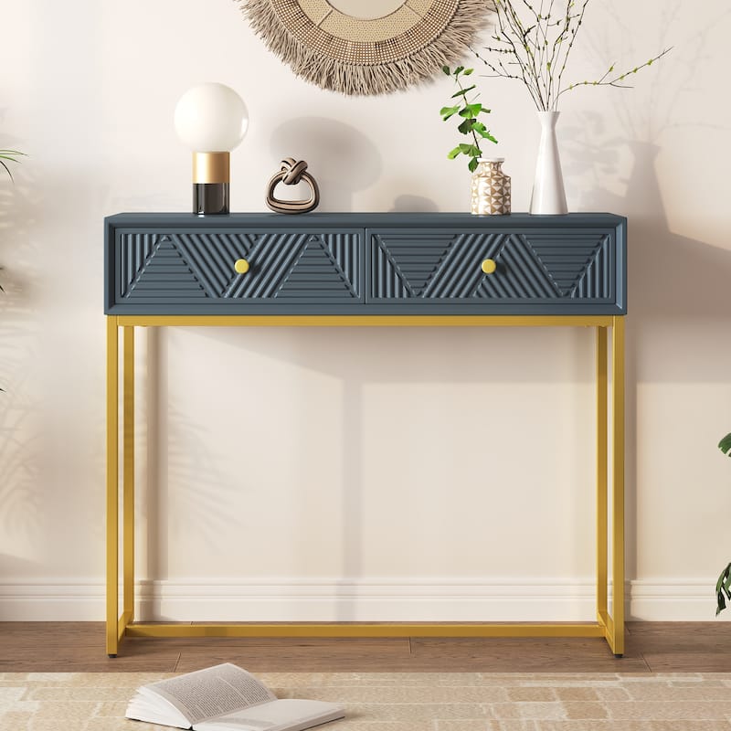 Console Table Entryway Table, Modern Sleek Console Table with Storage