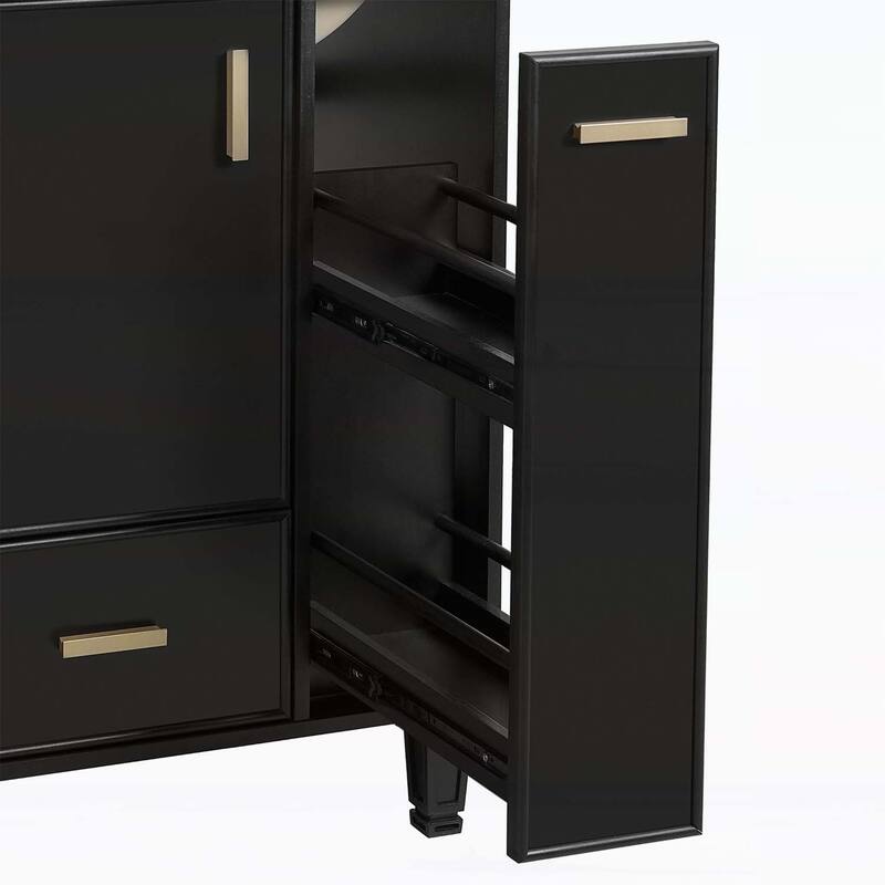 Bathroom Vanity Cabinet with Sink,with Door Shelf,Deep Drawer,2-Tier Pull-Out Basket