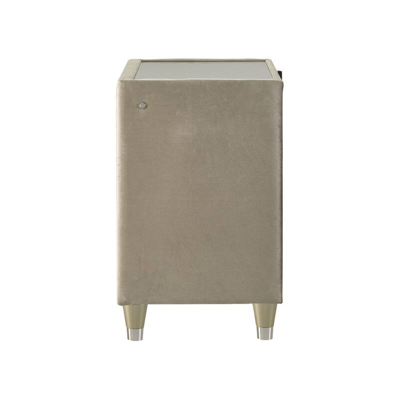 2-Drawer LED Nightstand with Dual USB