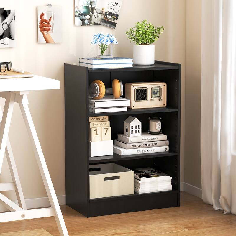 Costway 2 PCS 3-Tier Bookcase Open Multipurpose Display Rack Cabinet - 19.5'' x 12'' x 29.5'' (L x W x H)