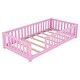 preview thumbnail 20 of 23, Twin Size Bed Floor Bed with Safety Guardrails and Door for Kids