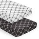 preview thumbnail 1 of 4, Sweet Jojo Designs White and Black Bows Girls 2 Pack Fitted Crib Sheets - Bow for Shabby, Ballet, Princess Ballerina Collection