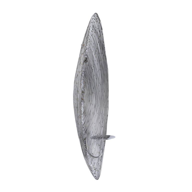 Stainless Steel Metal Leaf Single Candle Wall Sconce - Silver or Brass - CosmoLiving by Cosmopolitan