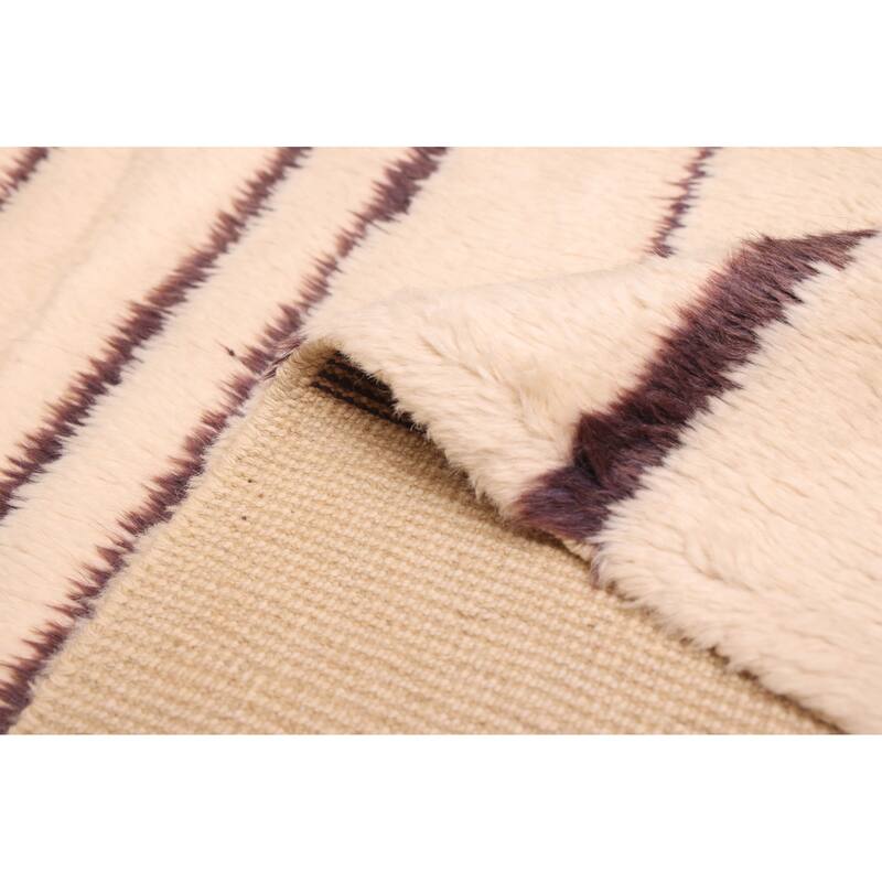 ECARPETGALLERY Hand-knotted Pak Finest Marrakesh Cream Wool Rug - 4'1 x 6'1