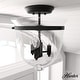 preview thumbnail 1 of 10, Hunter Belltown 3-Light Flush Mount Ceiling Light - Entry, Bedroom, Bath, Hallway - Transitional, Modern Farmhouse Natural Iron