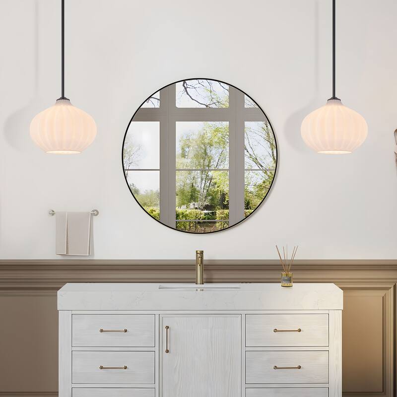 Starsky 10inch 1-Light Modern Elegan White Ribbed Glass Pendant
