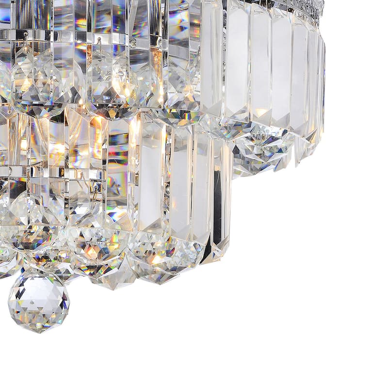Silver Orchid Taylor Chrome Two Tier Crystals Flush Mount
