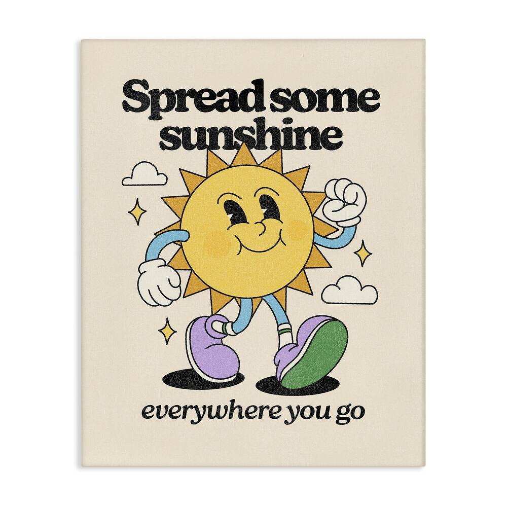 Stupell Retro Spread Some Sunshine Canvas Wall Art Design By Victoria Barnes