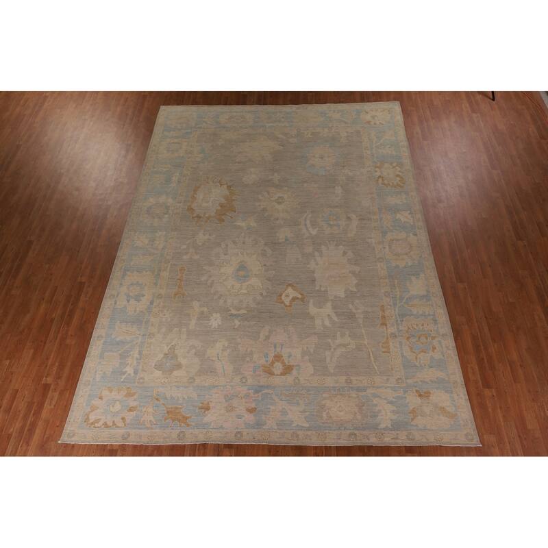 Vegetable Dye Oushak Oriental Large Area Rug Handmade Wool Carpet - 10'1" x 13'10"