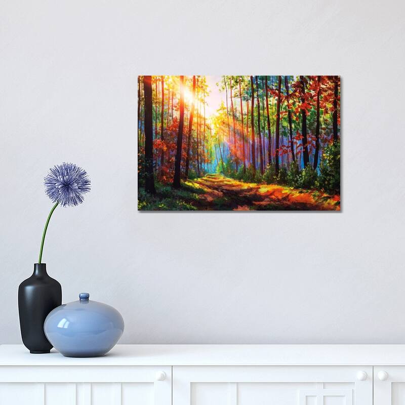 iCanvas "Amazing Autumn Forest In Morning Sunlight." by Valery Rybakow Canvas Print - 12x18x1.5