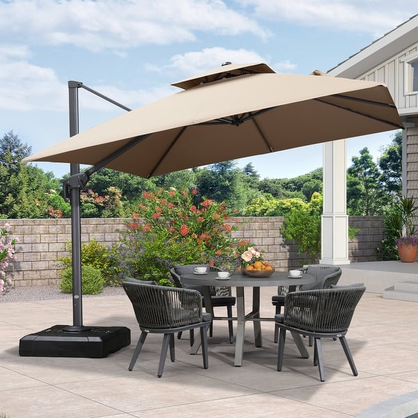 PURPLE LEAF Cantilever Outdoor Offset Umbrellas with TiltandCrank