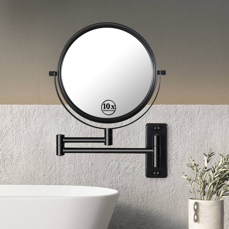 Hansabenne 8" x 8" Wall Mounted Makeup Mirror Double Sided Magnifying Mirror