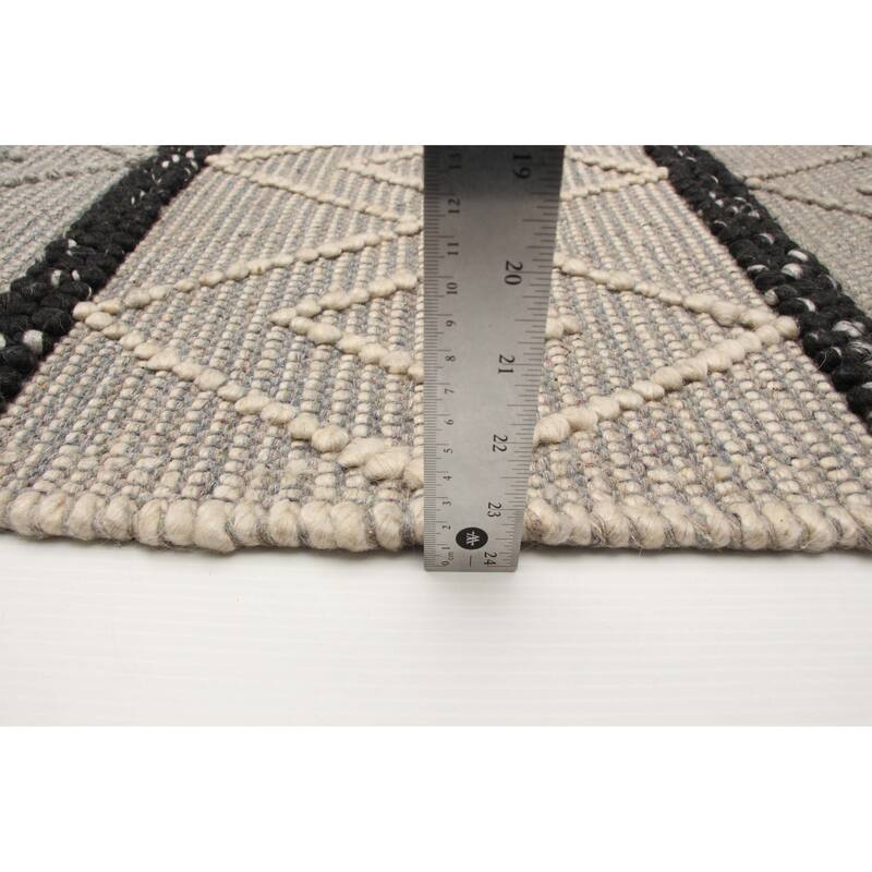 ECARPETGALLERY Braid weave Sienna Khaki Wool Rug - 5'0 x 8'1