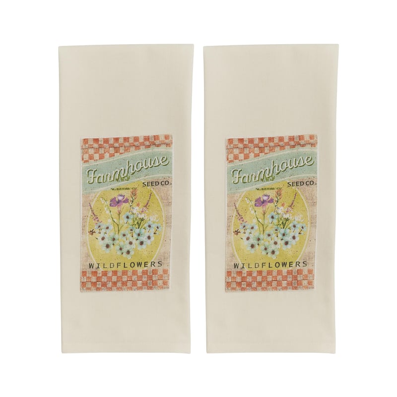 Park Designs Farmhouse Seed Wildflowers Dishtowel Set of 2 - 28 x 18 x 0.2