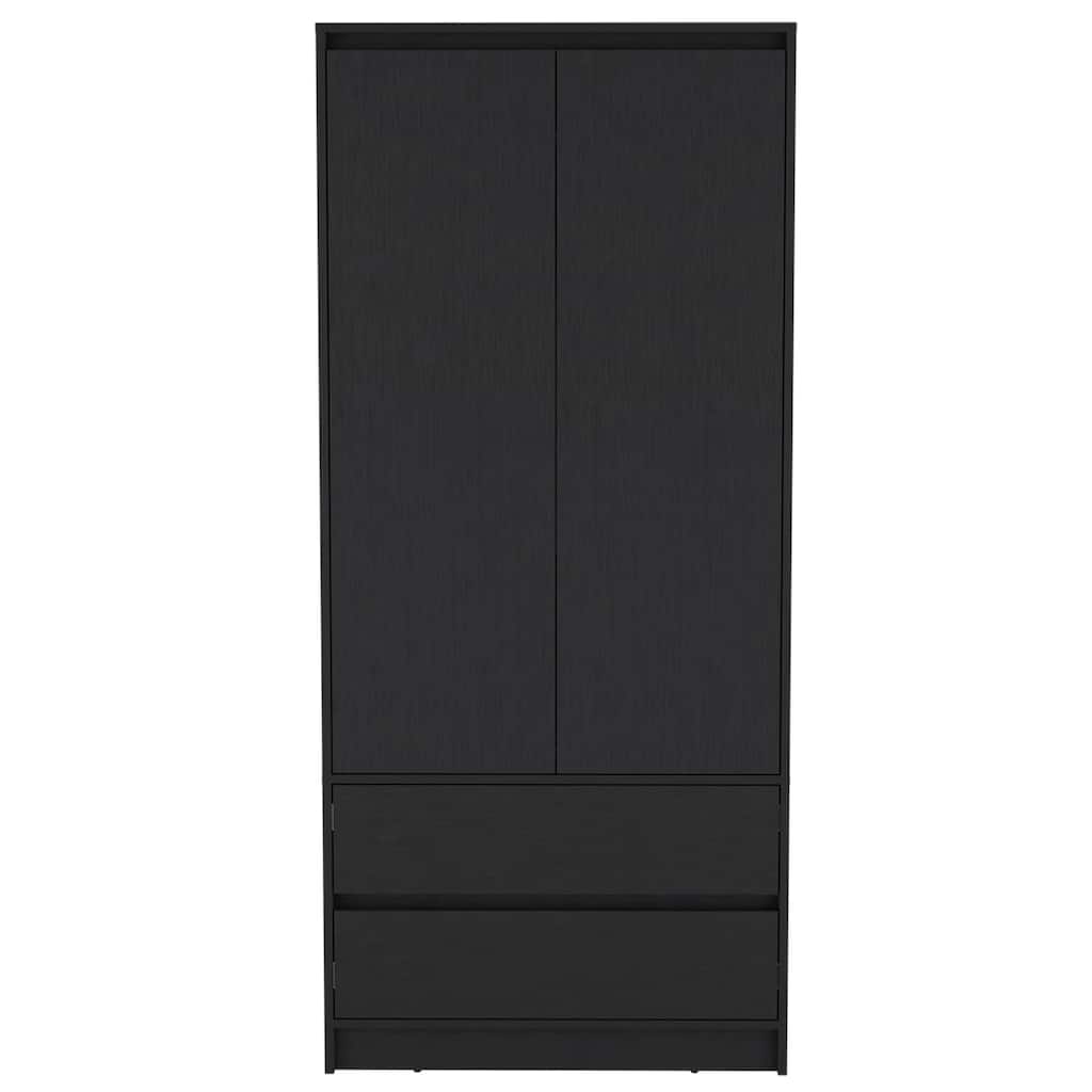 Armoire Closher with two doors, Bedroom, Black(44.8" H x 30.2" W x 19.7" D)