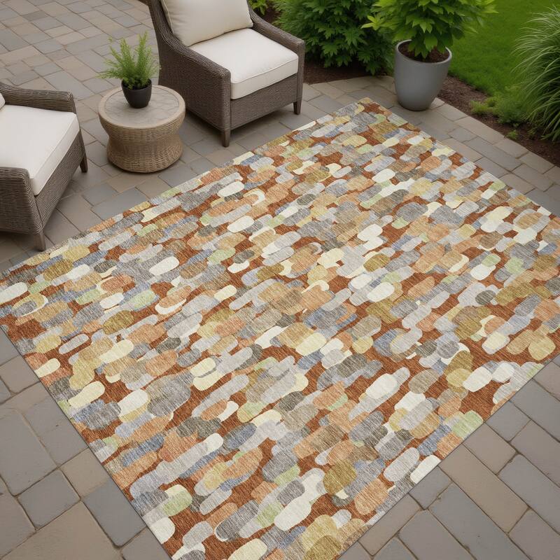 Machine Washable Indoor/ Outdoor Contemporary Drew Chantille Rug