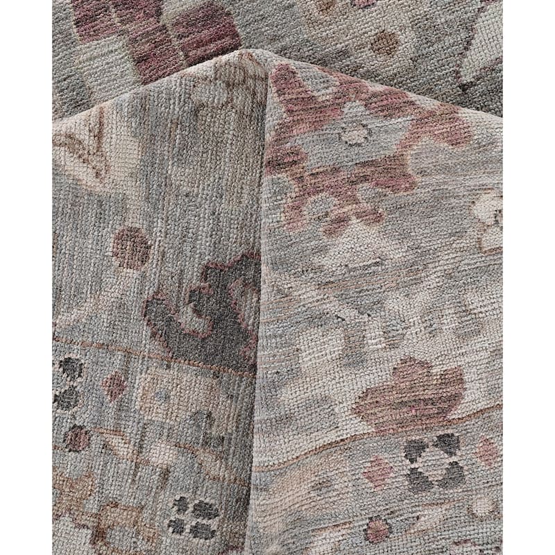 Oushak One-of-a-Kind Hand-Knotted Area Rug - Gray - 8' 10" x 11' 10"