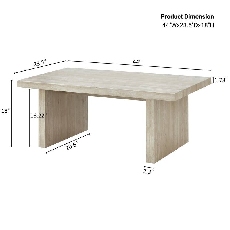 Roundhill Furniture Cavira Modern Faux Marble Living Room Coffee Table