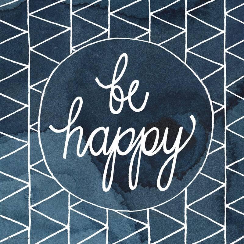 Be Happy Decorative Heat Tolerant Ceramic Stone Trivet 7.9" Square Protective Cork Backing, Easily Wipes Clean - Multi