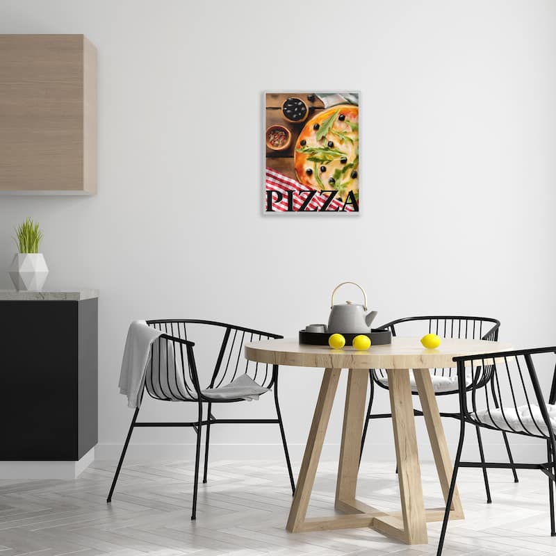 Stupell Flavorful Traditional Pizza Framed Giclee Art Design By Kim Allen