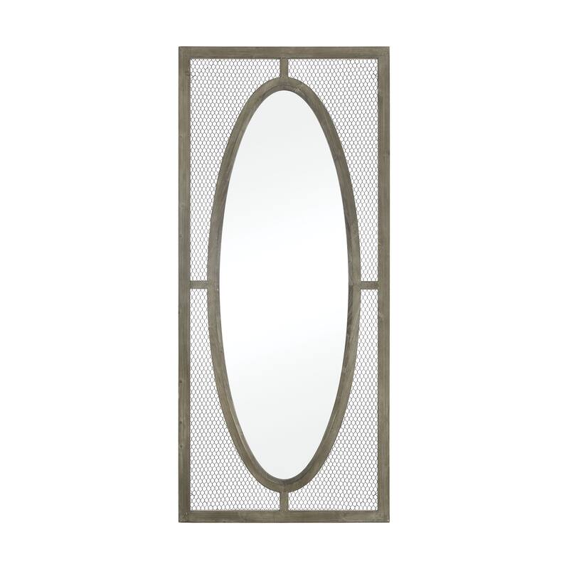 Elk Home Renaissance Invention Salvaged Gray Oak Wood Composite Mirror